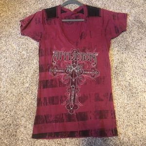 Like New Affliction Tee with lace cut outs